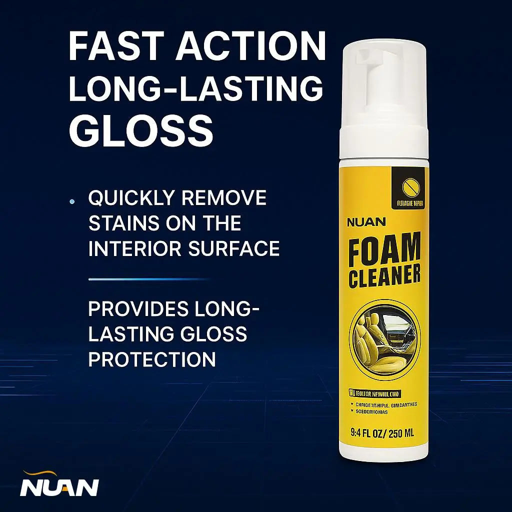 NUAN-Car Interior Foam Cleaning Spray: An all-in-one household cleaner suitable for kitchens, bathrooms, and both interior and exterior car surfaces. One-step effective stain removal.