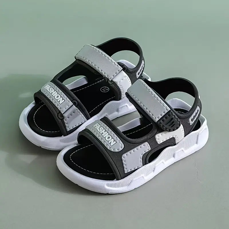 Boys' Sandals - Soft Sole, Closure, Lightweight PVC Upper & Black Rubber Sole, Casual Beach Shoes Youngsters