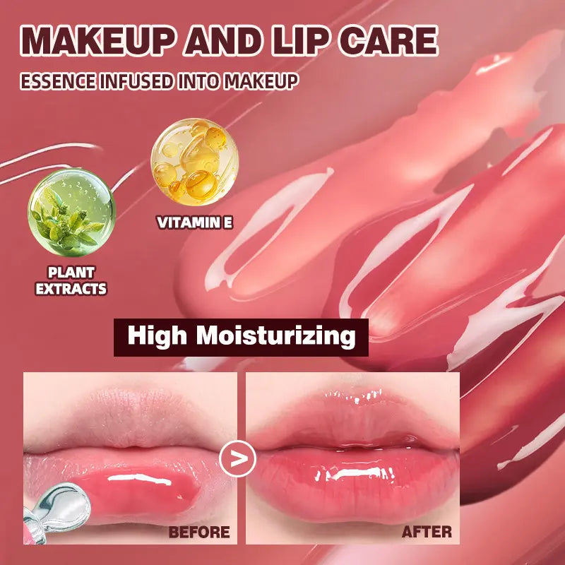 Moisturizing Lip Lotion Essence, Volumizing Lip Glaze, Women's Moisturizing Natural Lip Gloss, Hydrating Lip Gloss