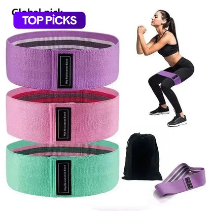 Elastic Squat Resistance Band Butt Lift Fitness Pull Rope Yoga Stretch Training Set, Advanced Gym Resistance Bands for Workout, Leg Exercises, Strength Training
