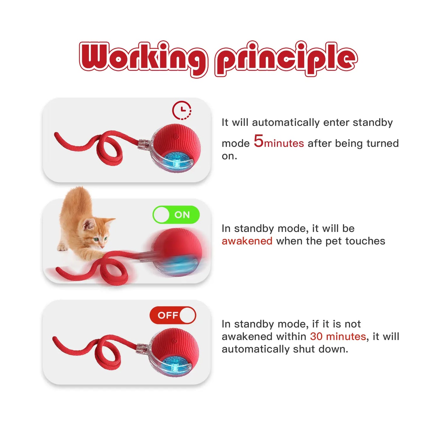 Mizusu Interactive Cat & Dog Teaser Toy with Two Additional Tails, Kitten Rolling Ball Toy, Pet Supplies, Dog & Cat Accessories Cute dog toys