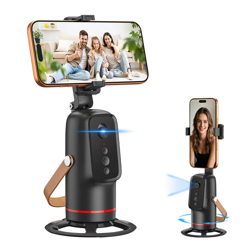 Auto Face Tracking Tripod, with Gesture Control Functon ,360° Rotation Face Body Phone Camera Mount Smart Shooting Phone Tracking Holder for Live Vlog Streaming Video, Accessories Selfie 360 Rotating Phone Stand Smartphone Vlogging Kit