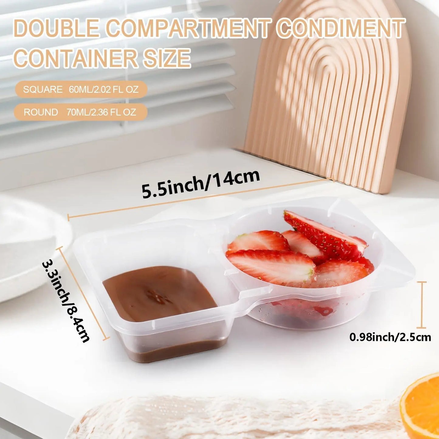 Reusable Double-Compartment Snack Storage Container with Lid, Reusable Snack Containers, Portable Snack Box for On-the-Go Meals and Camping, Kitchen Organizer #TOP PICKS