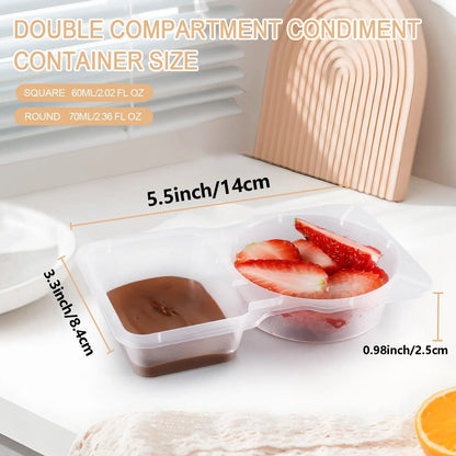 Reusable Double-Compartment Snack Storage Container with Lid, Reusable Snack Containers, Portable Snack Box for On-the-Go Meals and Camping, Kitchen Organizer #TOP PICKS