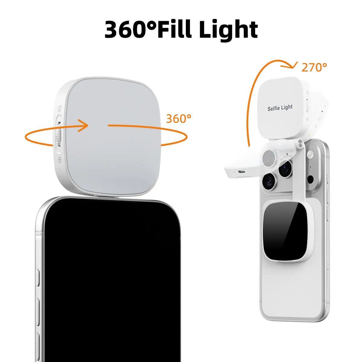 Weilisi Magnetic Selfie Light Compatible with iPhone Magsafe, Adjusted 5 Modes,CRI97+ Rechargable LED Phone Fill Light with Mirror for Selfies, Photography, Makeup, Vlogs, TikTok, Video Recording（Included Metal Ring)