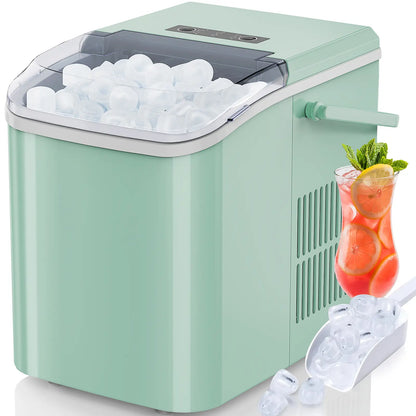 【Deal】Sweet Furniture S-Countertop Ice Maker, Portable Ice Machine Self-Cleaning with Scoop, Basket and Handle, 9 Cubes in 6 Mins, 2 Sizes of Bullet Ice
