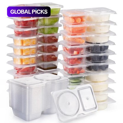 Reusable Double-Compartment Snack Storage Container with Lid, Reusable Snack Containers, Portable Snack Box for On-the-Go Meals and Camping, Kitchen Organizer #TOP PICKS