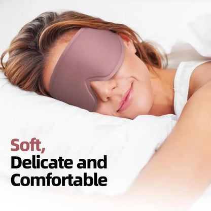 3D Deep Contoured Eye Cover for Sleeping, Adjustable Sleep Mask with Nose Pad Design, Blackout Sleep Mask, Eye Cover Mask for Sleeping, Yoga, Traveling