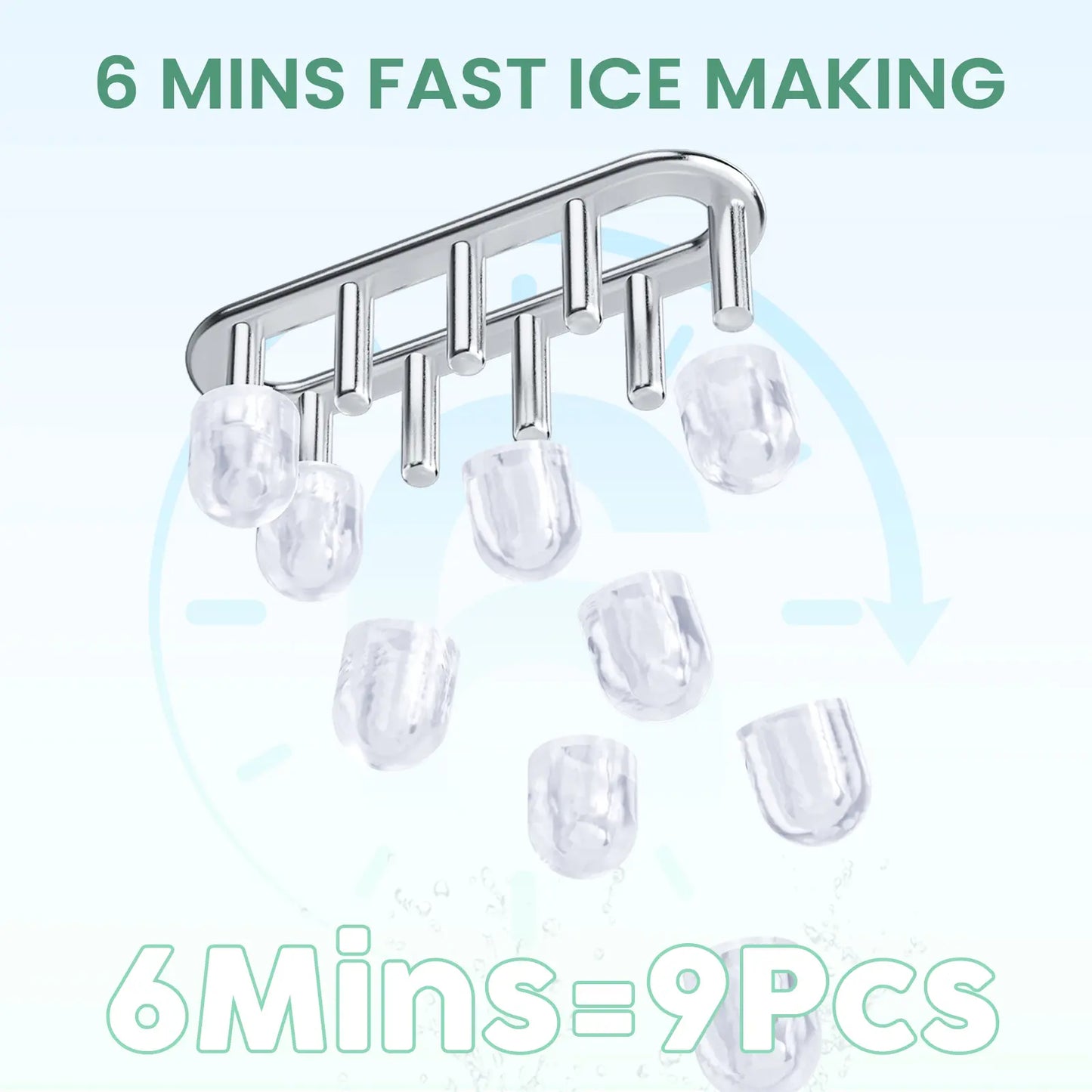 【Deal】Sweet Furniture S-Countertop Ice Maker, Portable Ice Machine Self-Cleaning with Scoop, Basket and Handle, 9 Cubes in 6 Mins, 2 Sizes of Bullet Ice