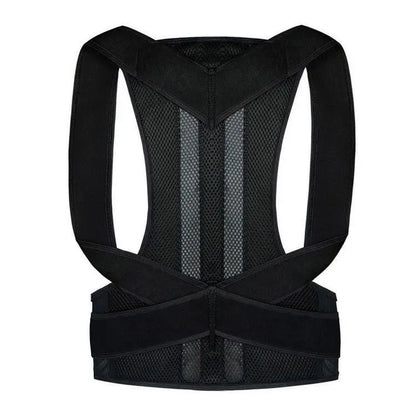 Reinforced Lumbar Posture Support Vest Back Belt. Adjustable Shoulder Spine Straightener with Neck Guide. Breathable Mesh Upper Body Brace for Men Women. Ergonomic Fixation Strap. Comfortable Home Office Gym Sports Gear. Black Daily Wellness Essentials.