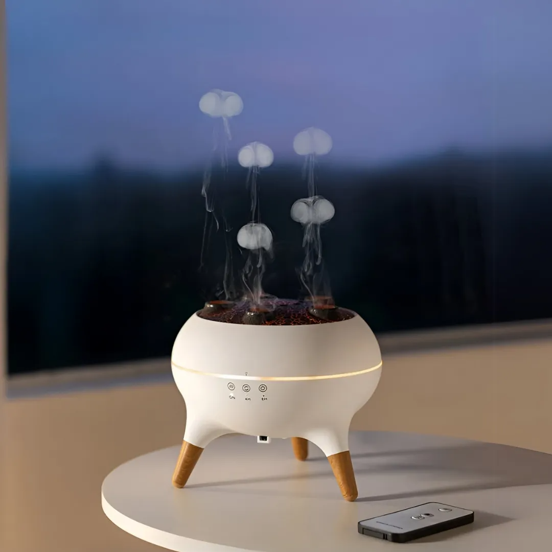 Dynamic jellyfish aroma diffuser that follows music