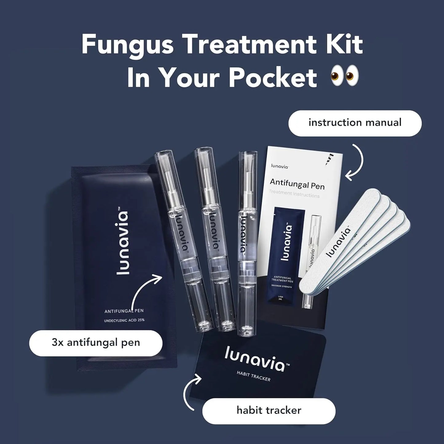 Lunavia Antifungal Pen - UNDECYLENIC ACID 25% - Cures Most Athlete’s Foot, Jock Itch, and Ringworm