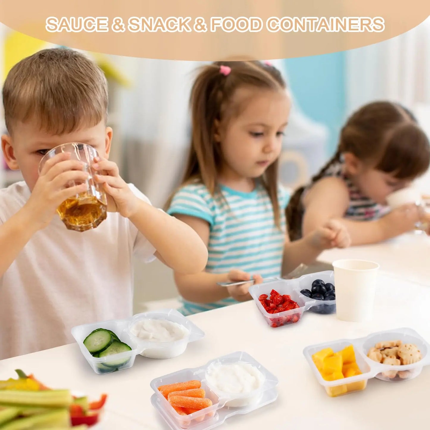 Reusable Double-Compartment Snack Storage Container with Lid, Reusable Snack Containers, Portable Snack Box for On-the-Go Meals and Camping, Kitchen Organizer #TOP PICKS