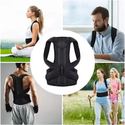 Reinforced Lumbar Posture Support Vest Back Belt. Adjustable Shoulder Spine Straightener with Neck Guide. Breathable Mesh Upper Body Brace for Men Women. Ergonomic Fixation Strap. Comfortable Home Office Gym Sports Gear. Black Daily Wellness Essentials.