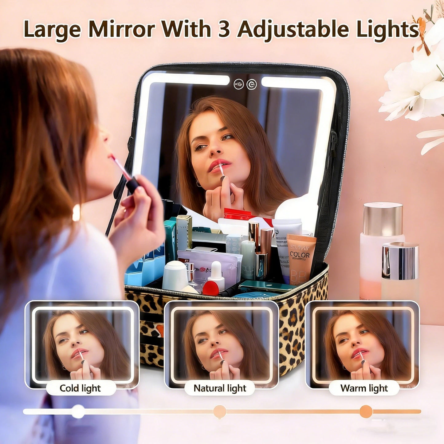 LED-Lit Makeup Bag with Spacious Storage