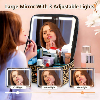 LED-Lit Makeup Bag with Spacious Storage
