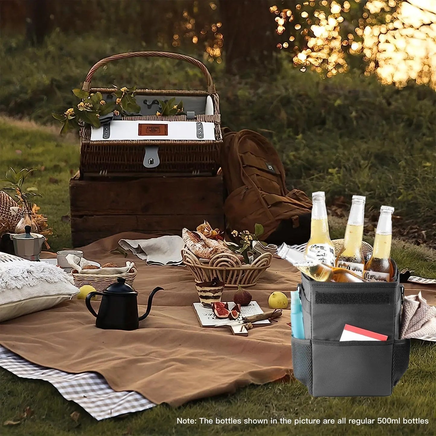 Car Trash Can with Lid & Storage Pockets, Large-Capacity Car Trash Bag, Leak-Proof Automotive Garbage Can, Multipurpose Car Storage Box, Car Storage Organizers