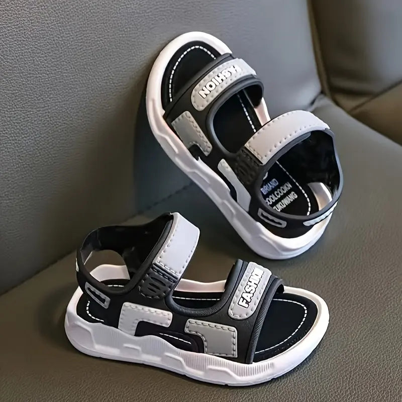 Boys' Sandals - Soft Sole, Closure, Lightweight PVC Upper & Black Rubber Sole, Casual Beach Shoes Youngsters