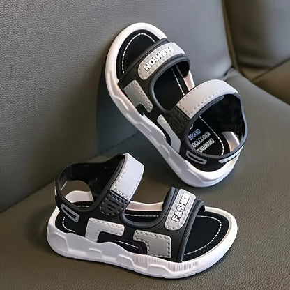 Boys' Sandals - Soft Sole, Closure, Lightweight PVC Upper & Black Rubber Sole, Casual Beach Shoes Youngsters