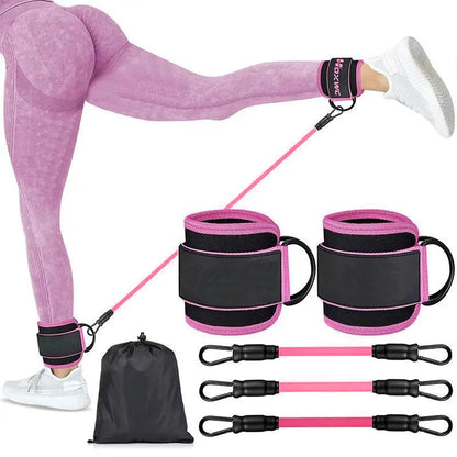 Ankle Resistance Bands with Cuffs, 1 Set Ankle Bands for Leg and Glute Workouts, Booty Workout Equipment for Kickbacks and Hip Fitness Training, Glutes Exercise Equipment
