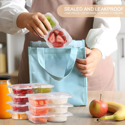 Reusable Double-Compartment Snack Storage Container with Lid, Reusable Snack Containers, Portable Snack Box for On-the-Go Meals and Camping, Kitchen Organizer #TOP PICKS