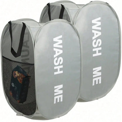 Foldable Laundry Basket with Handle, Home Storage Bin for Dirty Clothes, Durable Organizer for Bathroom & Closet Use, Collapsible Laundry Hamper