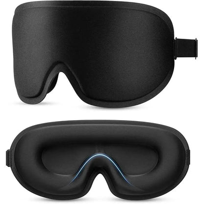 3D Deep Contoured Eye Cover for Sleeping, Adjustable Sleep Mask with Nose Pad Design, Blackout Sleep Mask, Eye Cover Mask for Sleeping, Yoga, Traveling