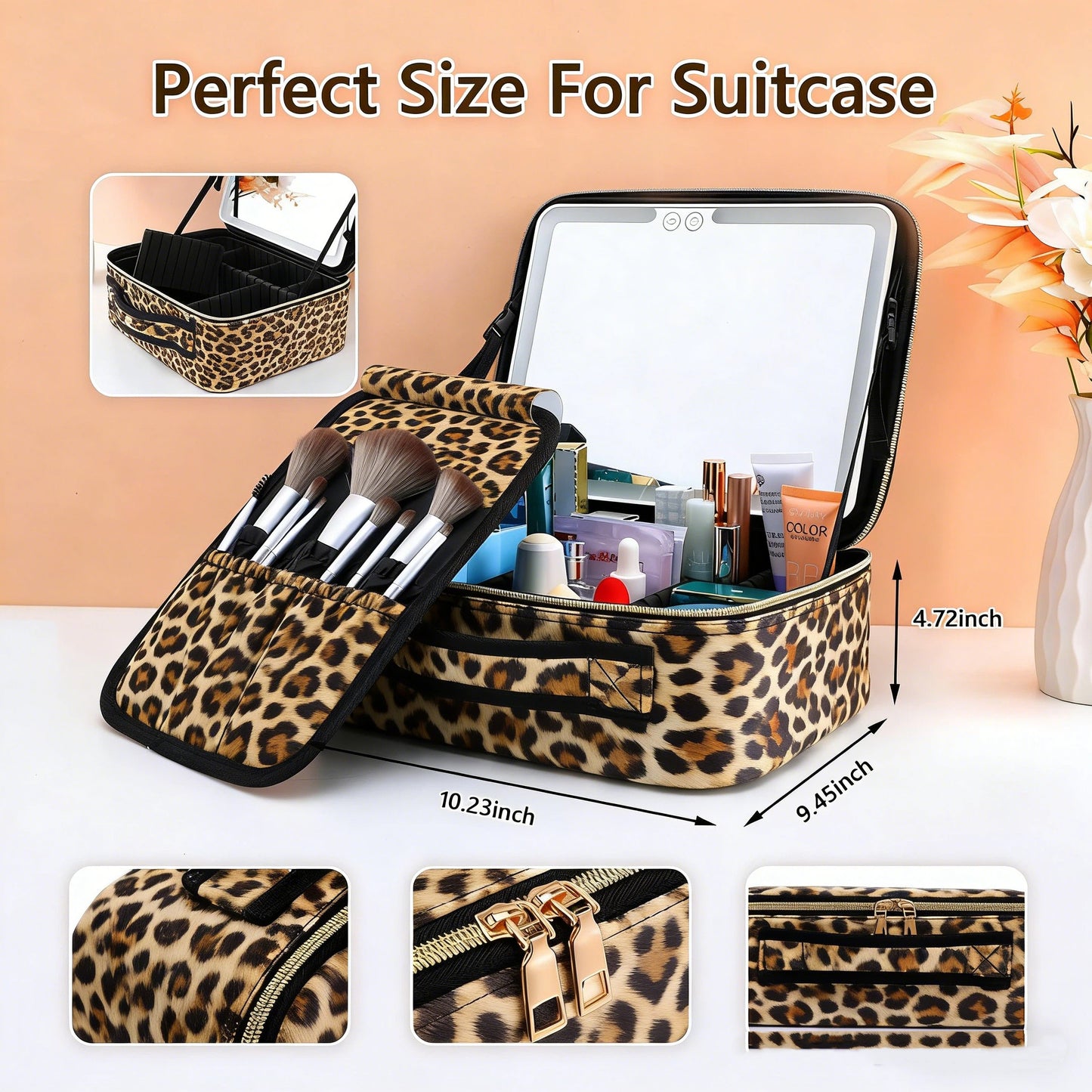 LED-Lit Makeup Bag with Spacious Storage