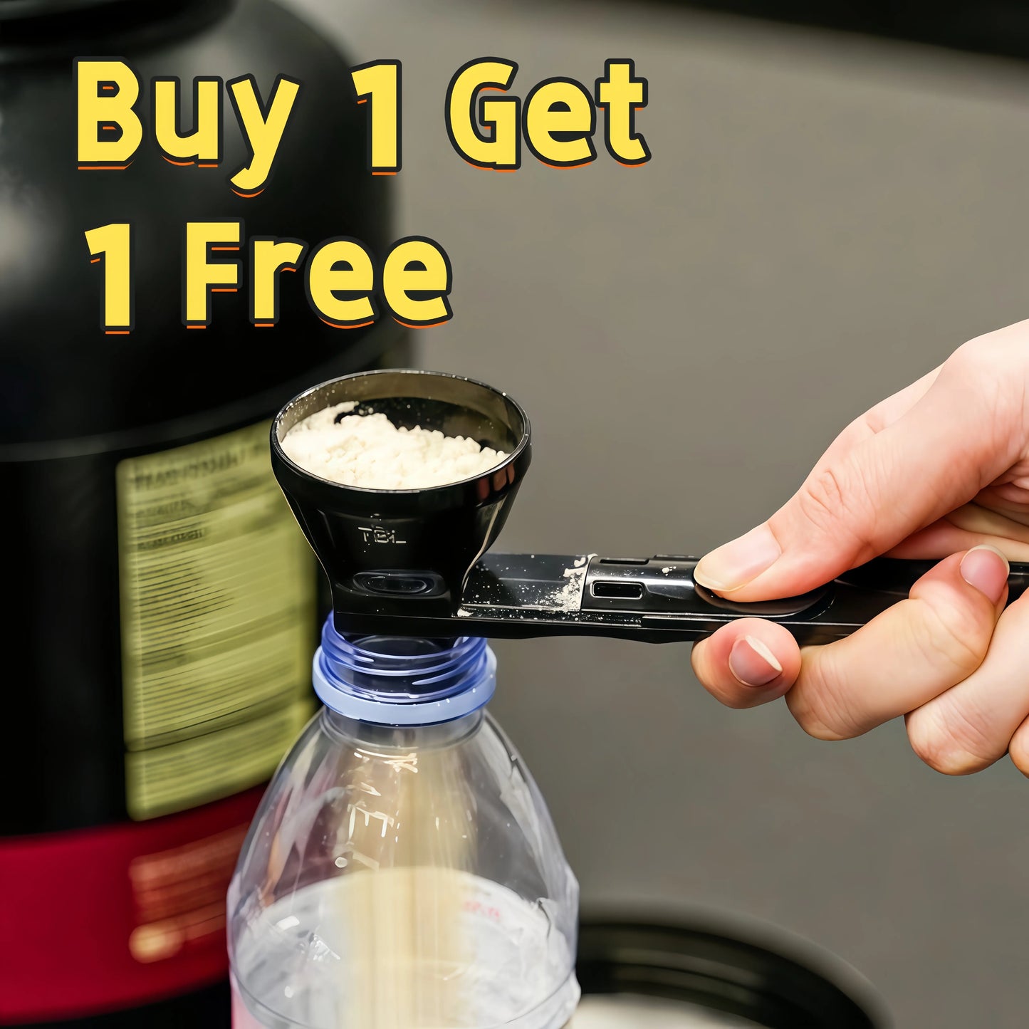 [Buy 1 Get 1 Free] Protein Powder Sliding Spoon,High Quality Funnel for Pre Workout Creatine  Powder Formula,Coffee Milk Smoothie Chocolate Powder Kitchen Utensils BPA Free Plastic,Perfect Gift for Valentine's Day Father's Day Anniversary