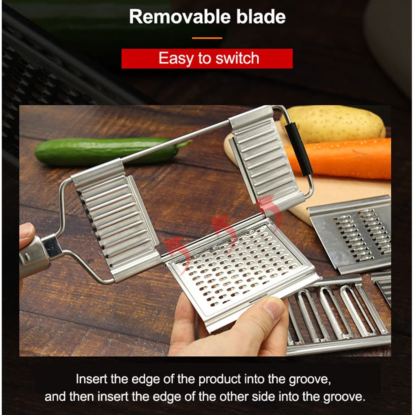 ⚡️8 TIMES THE SPEED, making your cooking easier - ultra-high composite steel three-in-one multi-blade vegetable cutterc