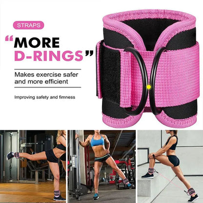 Ankle Resistance Bands with Cuffs, 1 Set Ankle Bands for Leg and Glute Workouts, Booty Workout Equipment for Kickbacks and Hip Fitness Training, Glutes Exercise Equipment