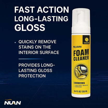 NUAN-Car Interior Foam Cleaning Spray: An all-in-one household cleaner suitable for kitchens, bathrooms, and both interior and exterior car surfaces. One-step effective stain removal.