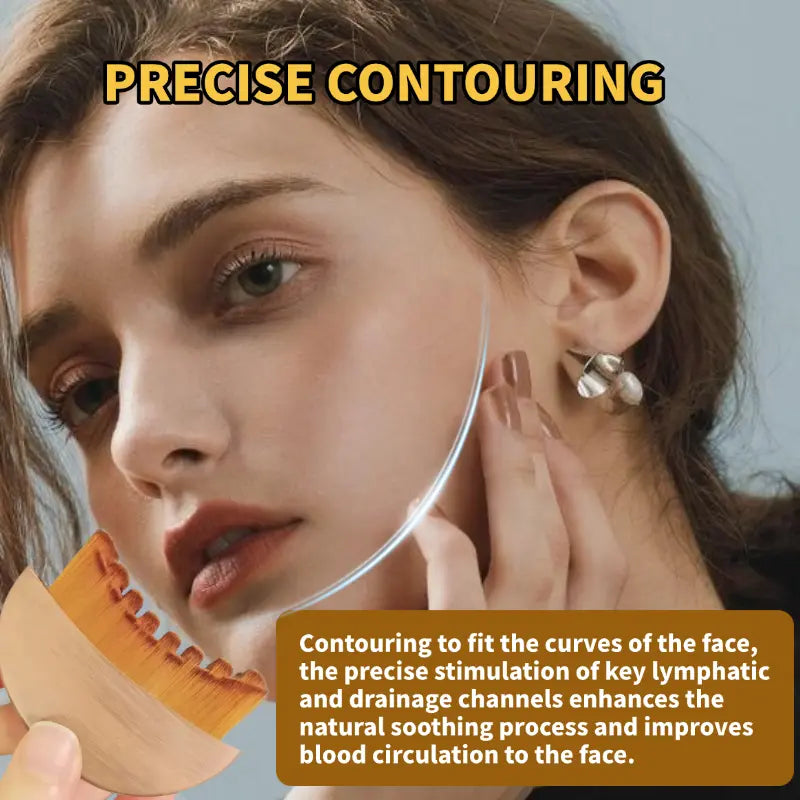 Face Lymphatic Contour Brush for Jawline & Chin Sculpting Dry Brushing Massager for Lymphatic Drainage & Facial Fatigue Relief Ergonomically Designed to Fit The Skin Precisely 1PCS Beauty Roller Daily
