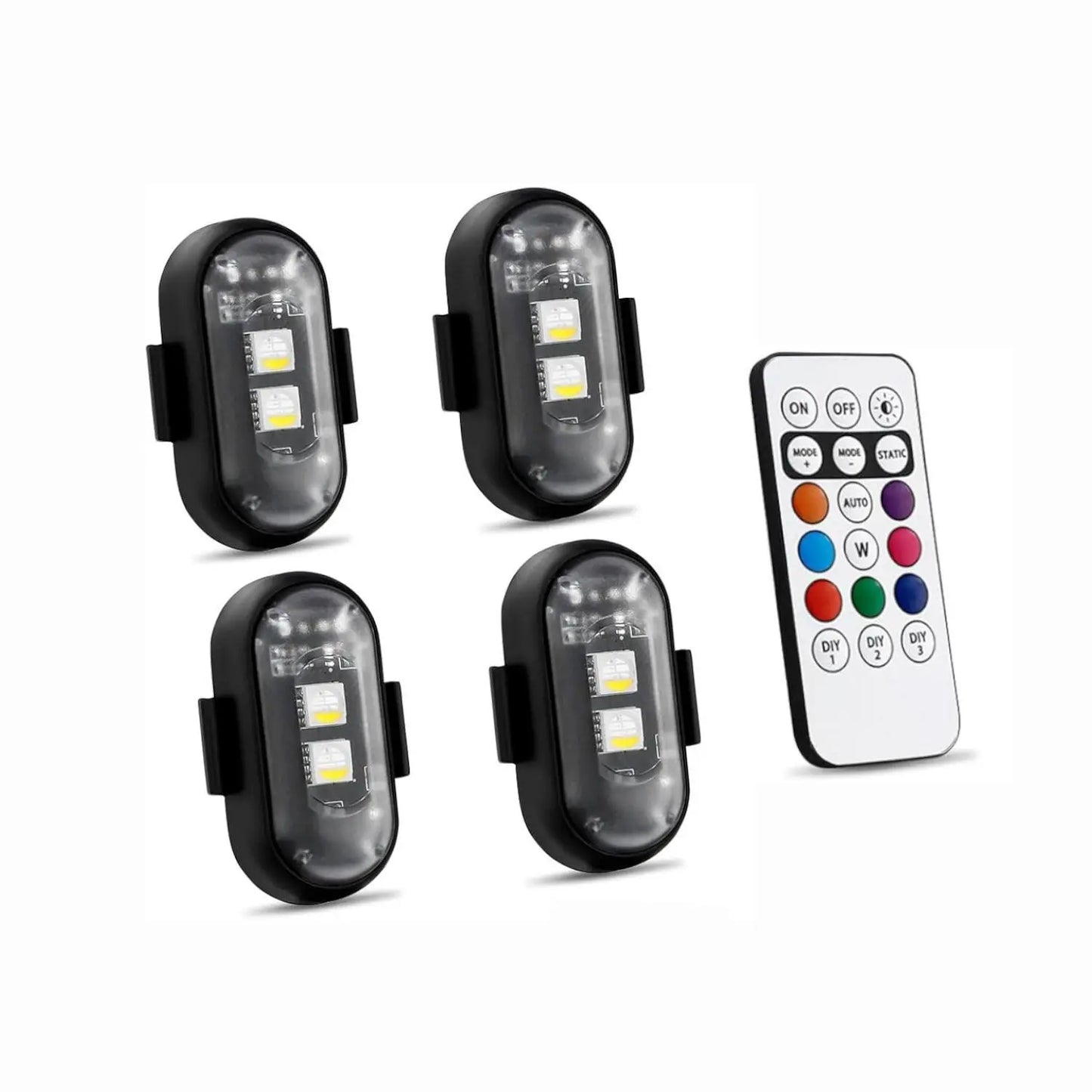 RGB Led Aircraft Strobe Light Remote Wireless Motorcycle Flash Light Warning Lights for   Bike Car Multifunctional