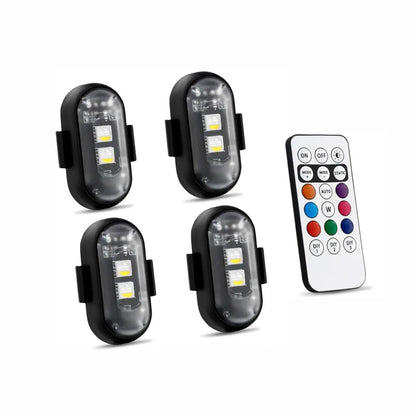 RGB Led Aircraft Strobe Light Remote Wireless Motorcycle Flash Light Warning Lights for   Bike Car Multifunctional