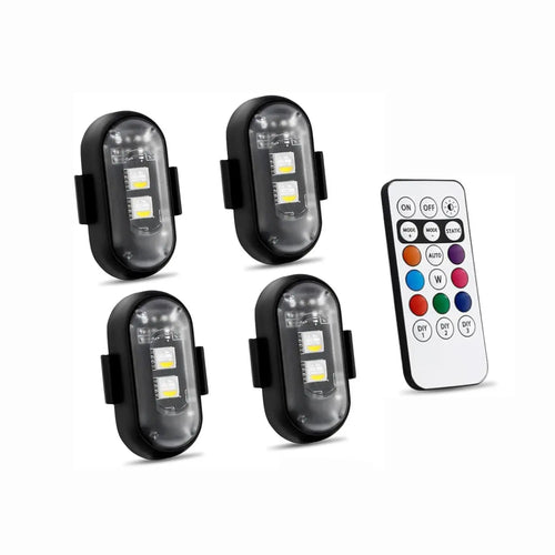 RGB Led Aircraft Strobe Light Remote Wireless Motorcycle Flash Light Warning Lights for   Bike Car Multifunctional