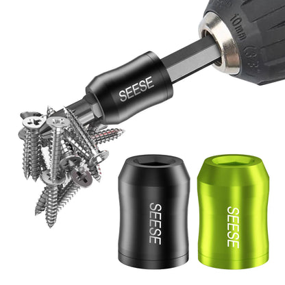 SEESE Strong Magnetic Screw Ring: 1/4 Inch/ 6.35 mm Universal Magnetic Screw Holder - Removable Magnetic Screwdriver Drill Bit Holder for Hex Screwdriver and Power Bits