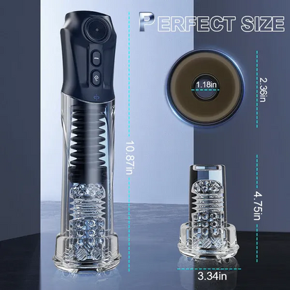 [Nano-silicone – Ultra-realistic meat-like texture]Fully Automatic Telescoping Smart 5D Realistic Texture – One-Click Blast for Extreme Thrills