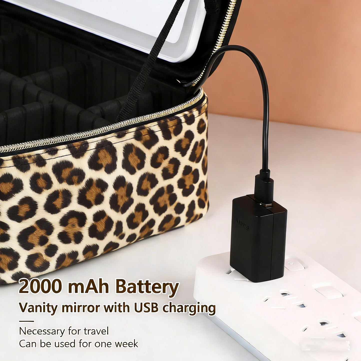 LED-Lit Makeup Bag with Spacious Storage