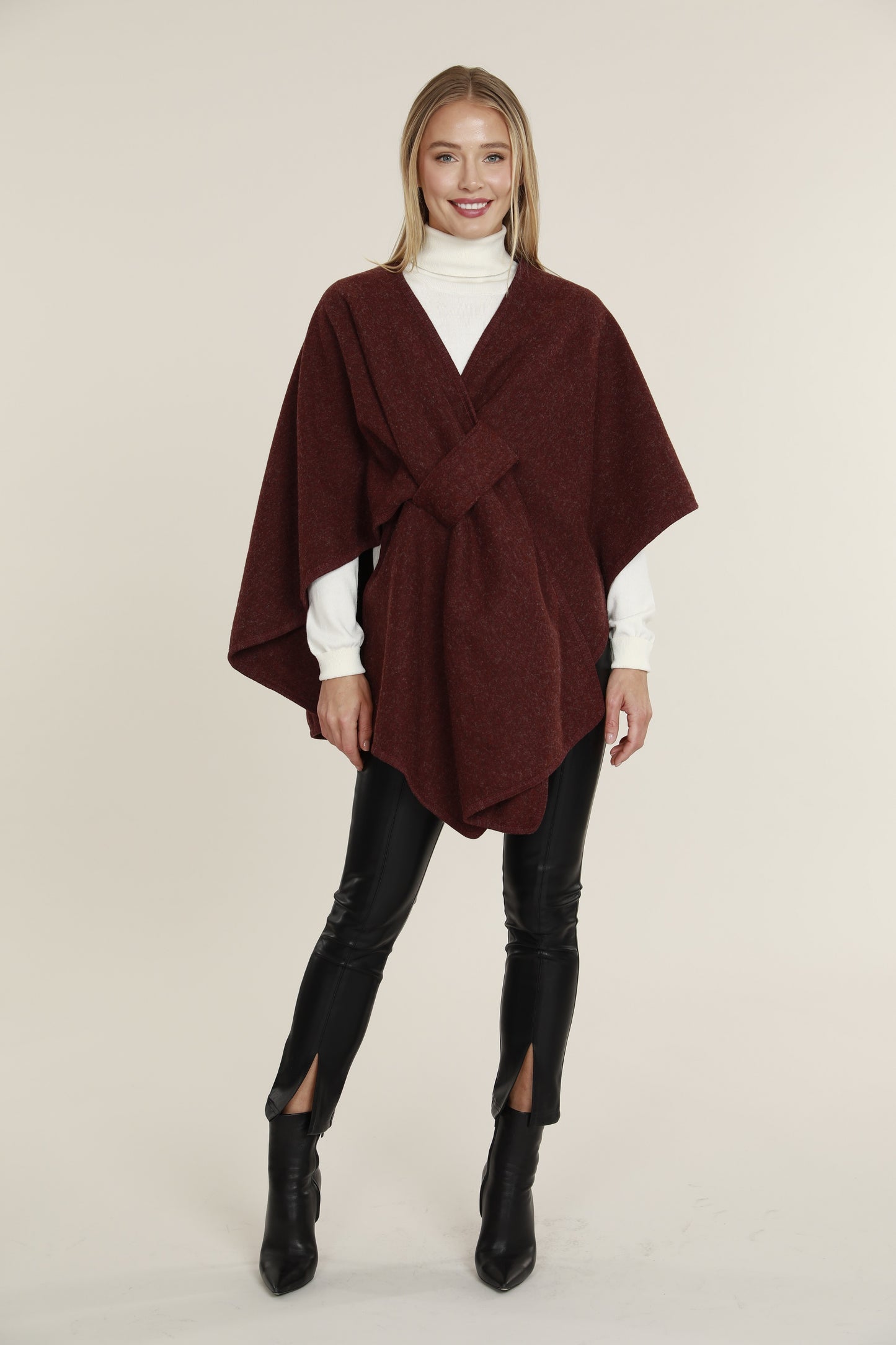 Luxe Tie-Front Wool Cape
