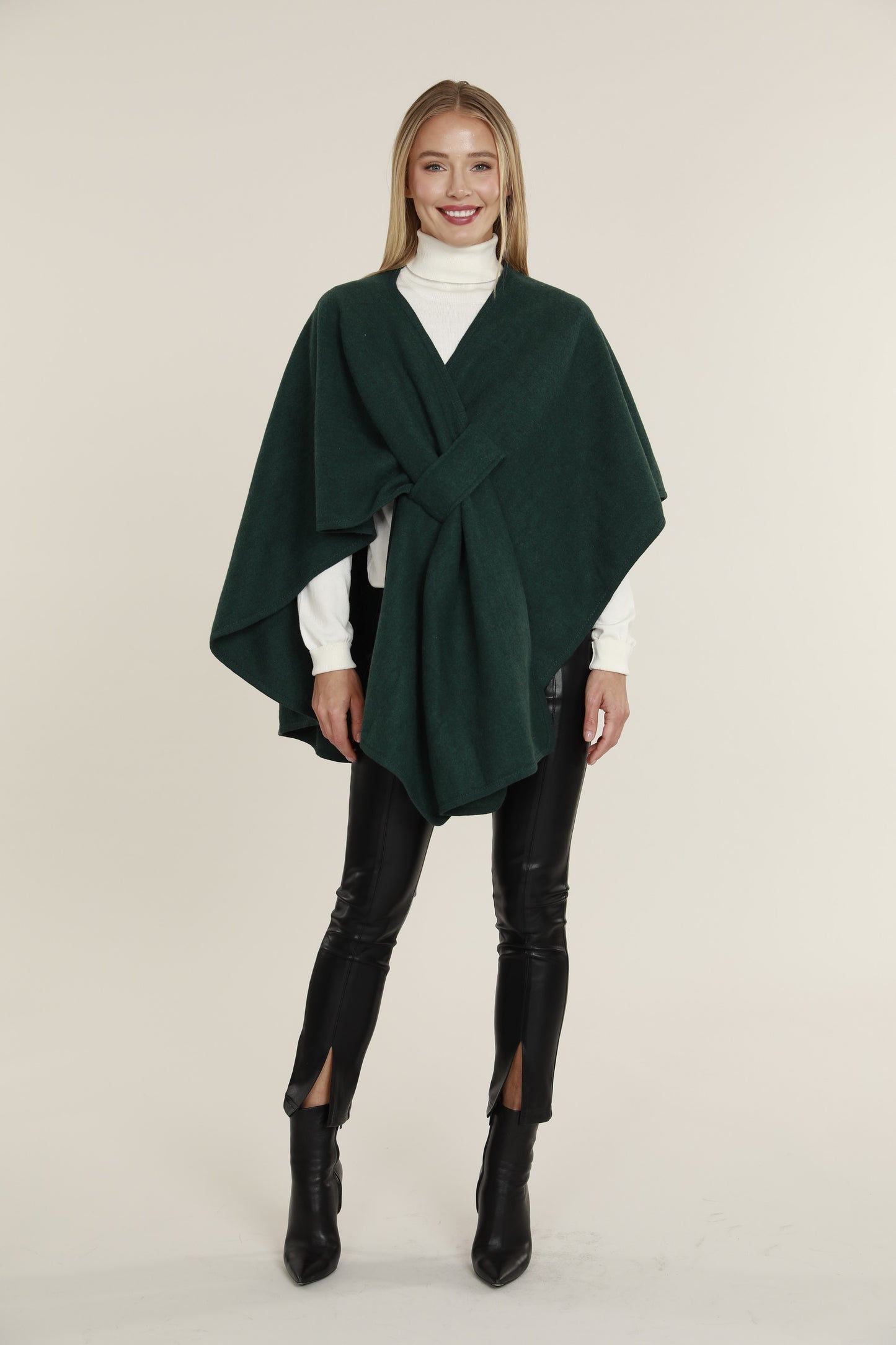 Luxe Tie-Front Wool Cape
