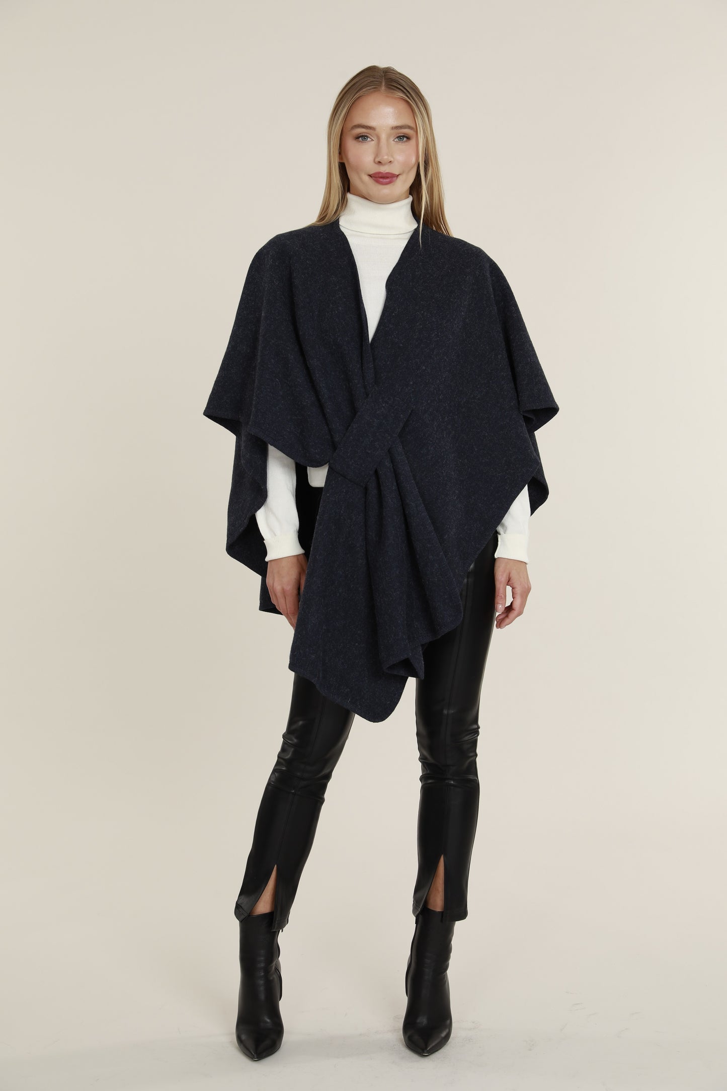 Luxe Tie-Front Wool Cape