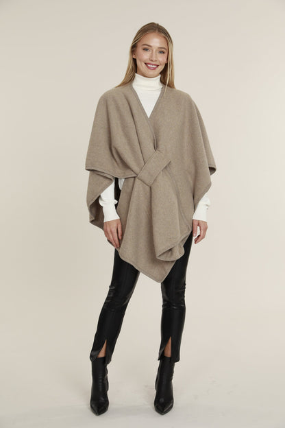 Luxe Tie-Front Wool Cape