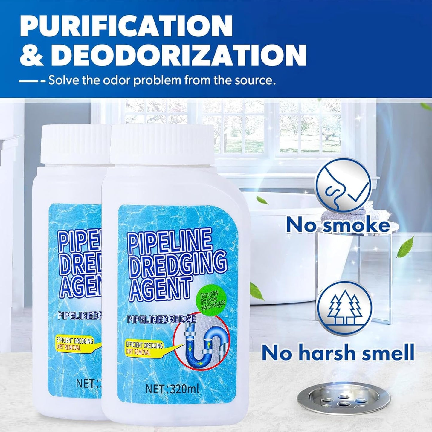 Pipeline Dredging Agent, Toilet Unclogger and Kitchen Sink Pipe Unblocking Powder