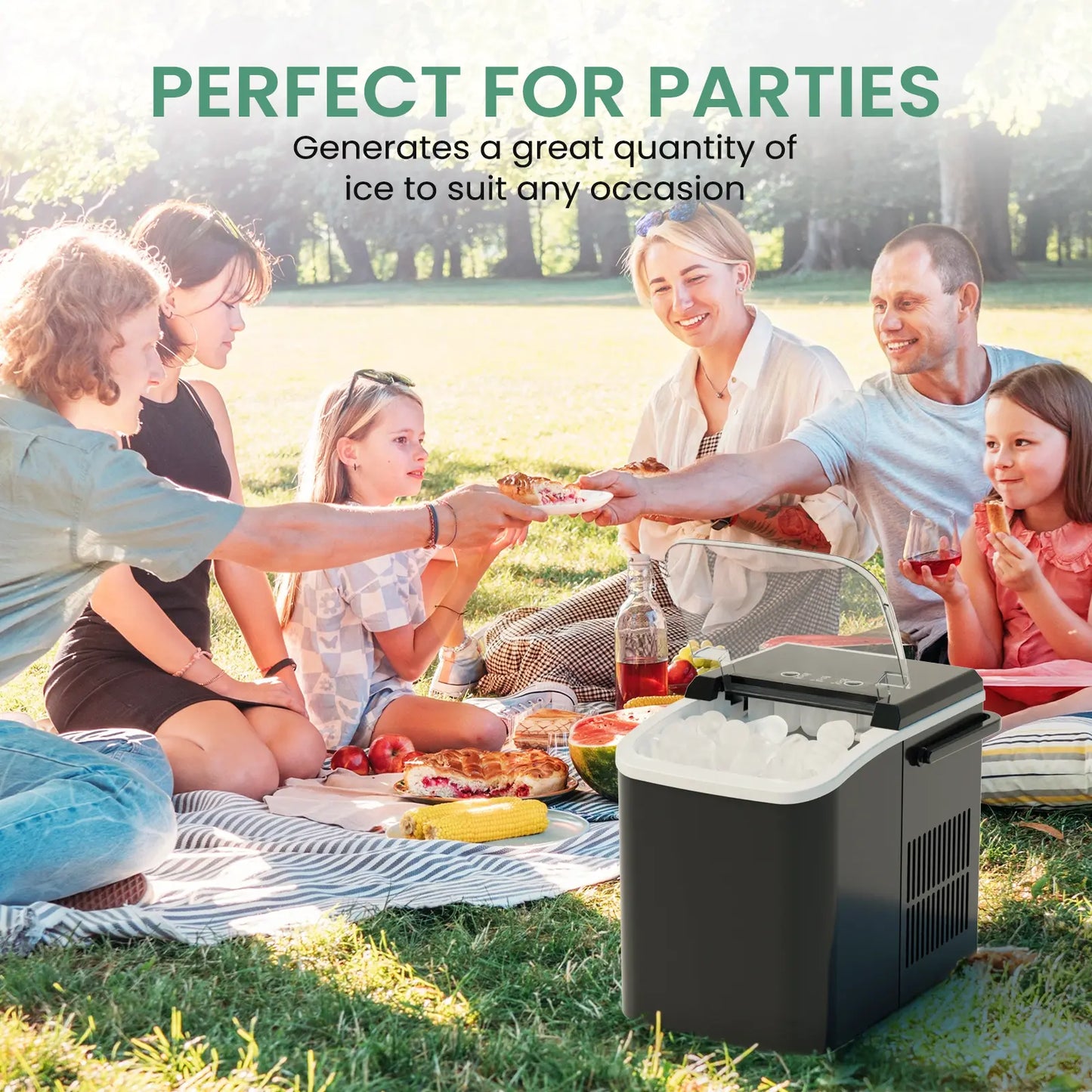 【Deal】Sweet Furniture S-Countertop Ice Maker, Portable Ice Machine Self-Cleaning with Scoop, Basket and Handle, 9 Cubes in 6 Mins, 2 Sizes of Bullet Ice