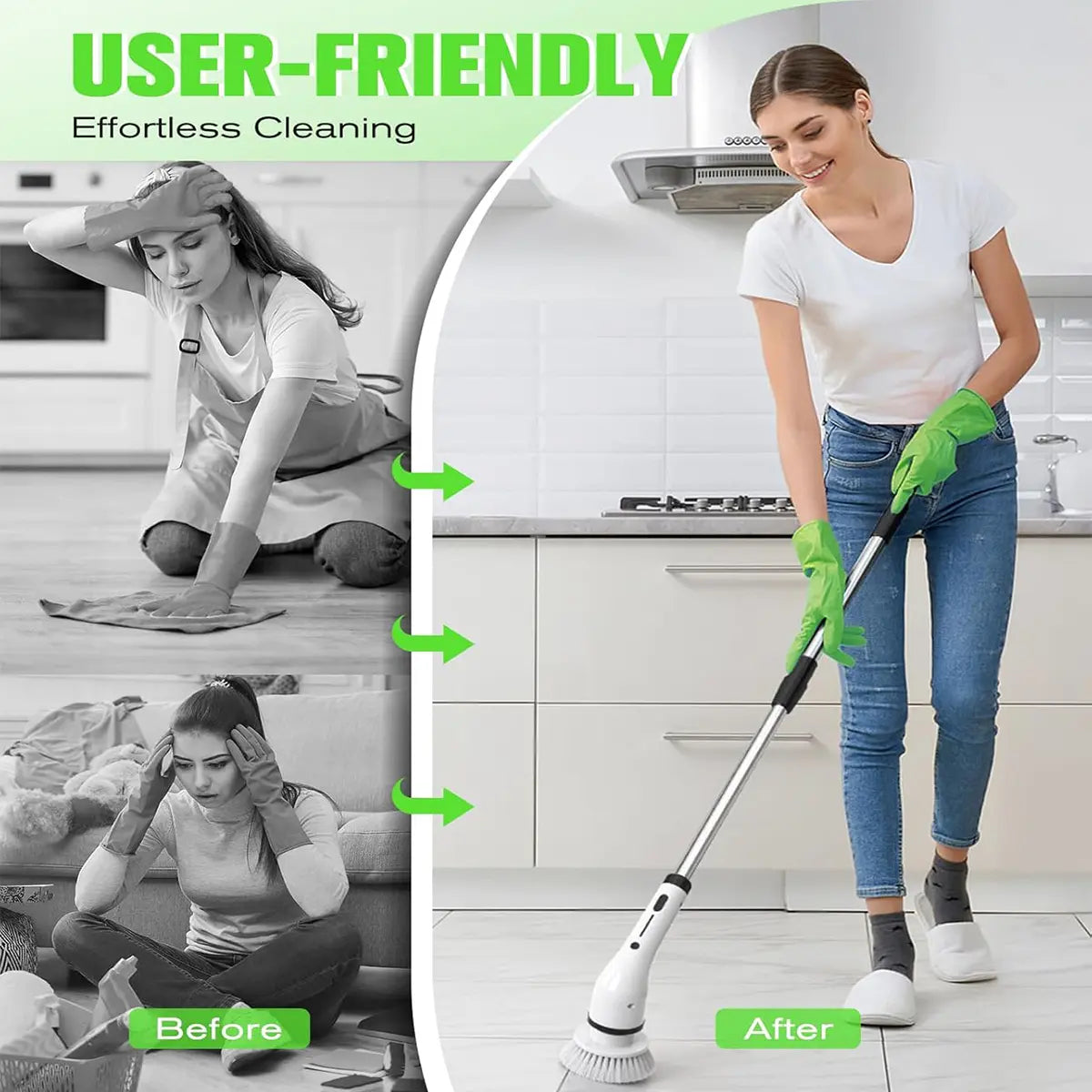 Electric Spin Scrubber, Electric Cleaning Brush with 4 Replaceable Brush Headsand, Cordless Shower Scrubber Full-Body IPX7 Waterproof, 3 Adjustable Extension Handle, 2-Speed for Bathroom, Kitchen, Pool, Toilet, Window, tiktok shop deals