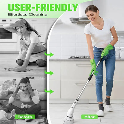 Electric Spin Scrubber, Electric Cleaning Brush with 4 Replaceable Brush Headsand, Cordless Shower Scrubber Full-Body IPX7 Waterproof, 3 Adjustable Extension Handle, 2-Speed for Bathroom, Kitchen, Pool, Toilet, Window, tiktok shop deals