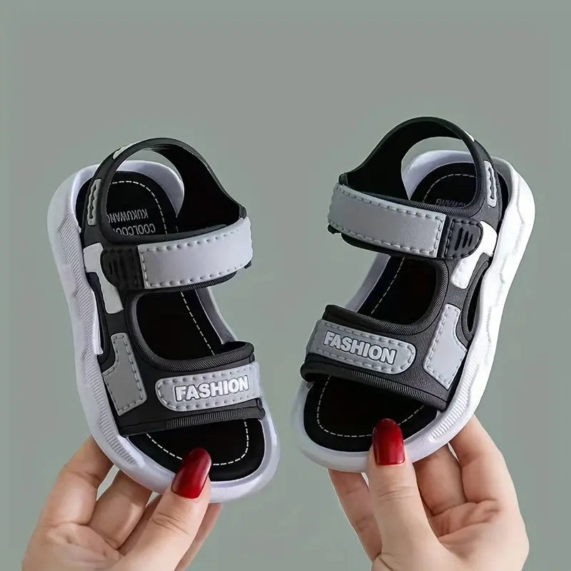 Boys' Sandals - Soft Sole, Closure, Lightweight PVC Upper & Black Rubber Sole, Casual Beach Shoes Youngsters