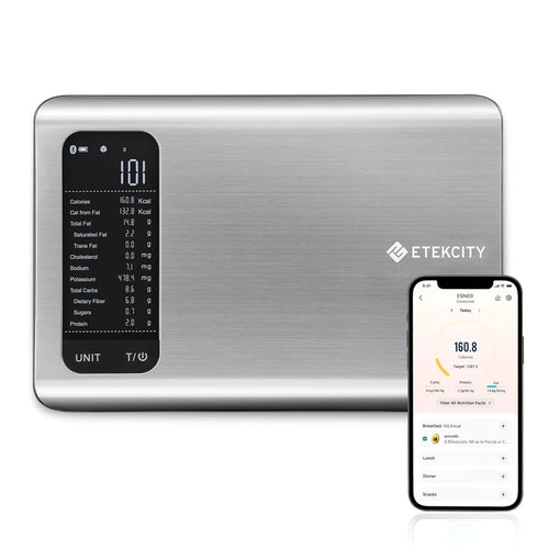 Etekcity ESN00 AI Smart Food Scale | 19 Nutrient Facts Auto Scan | Digital Calorie Counter for Meal Prep & Fitness | Compact Stainless Design