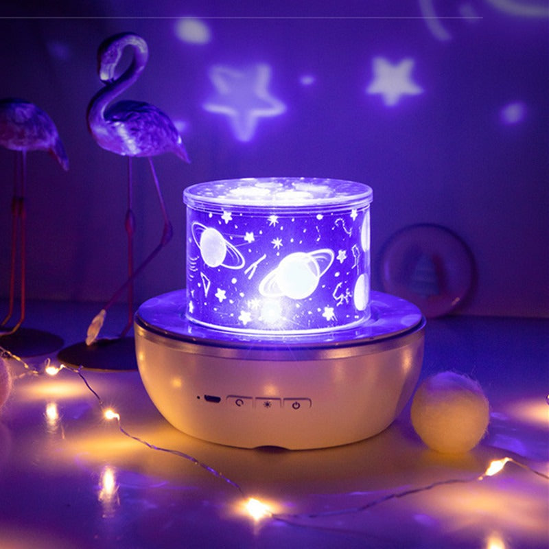 Projection Lamp 12 Pattern Rotating Options Rechargeable Romantic Dream Projection Easy Operation Night Light